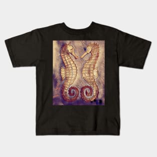 Seahorses in the Abstract Sea Kids T-Shirt